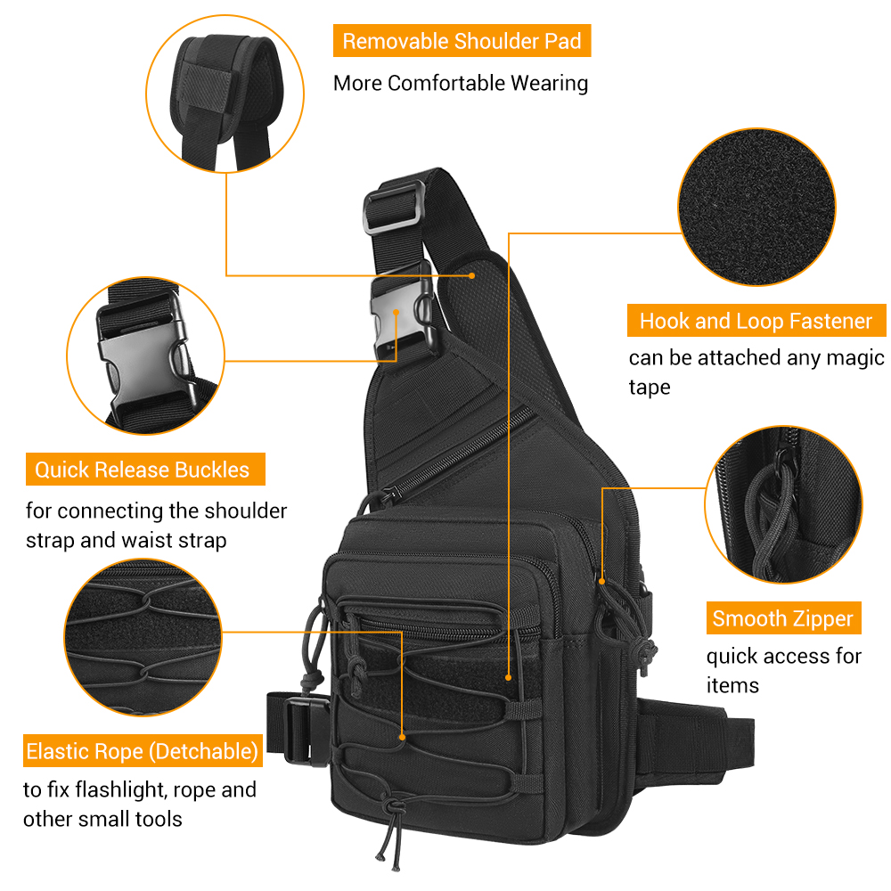 กลางแจ้งปืนซองกระเป๋าปกปิดพกพา - Edc Concealed Carry Sling Bag บทวิจารณ์และราคา